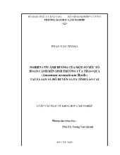 Luận văn Nghiên cứu ảnh hưởng của một số yếu tố hoàn cảnh đến sinh trưởng của quả thảo tại tỉnh Lào Cai