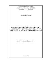 Luận văn Nghiên cứu chế độ động lực và môi trường vùng biển Đông Nam Bộ