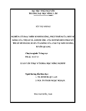 Luận văn Nghiên cứu đặc điểm sinh trưởng, phát triển của một số dòng, giống lúa thuần và ảnh hưởng của một số biện pháp kỹ thuật đến năng suất của dòng lúa CL02 tại Sơn Dương, Tuyên Quang