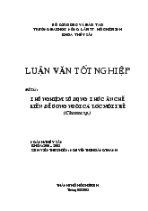 Luận văn Thử nghiệm sử dụng thức ăn chế biến để ương nuôi cá lóc môi trề (Channa sp.)