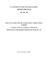 Những vấn đề liên quan đến phát triển nông nghiệp và thúc đẩy xuất khẩu nông sản trong quá trình hội nhập kinh tế quốc tế