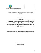 Thay thế phân bón hóa học N bằng chế phẩm vi sinh cố định đạm cho cây họ đậu để tăng thu nhập cho nông dân và bảo vệ môi trường