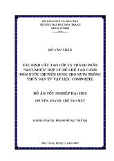 Xác định cấu tạo lớp và thành phần mat - Nhựa hợp lý để chế tạo cánh bơm nước chuyên dụng cho nuôi trồng thủy sản từ vật liệu compozite