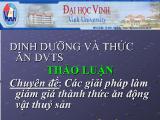 Chuyên đề Các giải pháp làm giảm giá thành thức ăn động vật thuỷ sản
