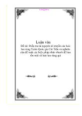 Đề tài Điều tra tài nguyên di truyền các loài lan rừng Vườn Quốc gia Cát Tiên và nghiên cứu đề xuất các biện pháp nhân nhanh để bảo tồn một số loài lan rừng quí