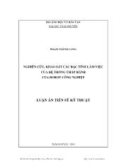 Đề tài Nghiên cứu, khảo sát các thông số làm việc của hệ thống chấp hành của robot công nghiệp