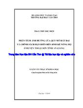 Đề tài Phân tích ảnh hưởng của quy mô đất đai và chính sách hạn điền đến sinh kế nông hộ ở huyện thoại sơn tỉnh An Giang