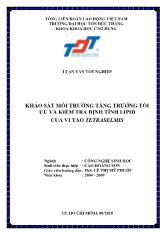 Khảo sát môi trường tăng trưởng tối ưu và kiểm tra định tính lipid của vi tảo Tetraselmis