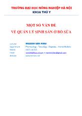 Một số vấn đề về quản lý sinh sản bò sữa