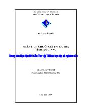 Phân tích chuỗi giá trị cá tra tại tỉnh An Giang