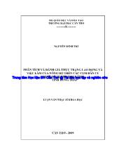 Phân tích và đánh giá thực trạng lao động và việc làm của nông hộ trên các cụm dân cư vượt lũ huyện Cao Lãnh tỉnh Đồng Tháp