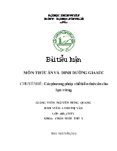 Tiểu luận Các phương pháp chế biến thức ăn cho lợn rừng