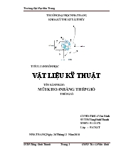 Tiểu luận Vật liệu kỷ thuật về mũi khoan bàng thép gió