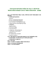 Ứng dụng hệ thống thông tin địa lý viễn thám trong nông nghiệp và phát triển nông thôn - 04/2006