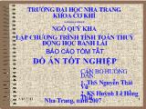 Lập chương trình tính toán thủy động học bánh lái