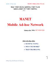 Bài  giảng MANET- Mobile Ad - Hoc Network