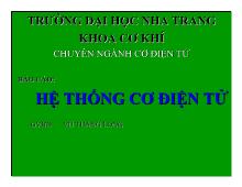 Báo cáo Hệ thống cơ điện tử