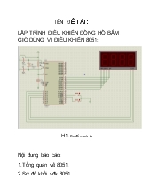 Đề tài Lập trình điều khiển đồng hồ bấm giờ dùng vi điều khiển 8051