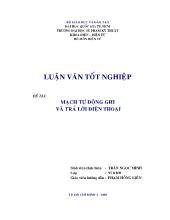 Đề tài Mạch tự động ghi và trả lời điện thoại