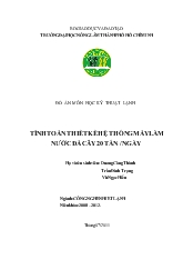 Đề tài Tính toán thiết kế hệ thống máy làm nước đá cây 20 tấn/ngày
