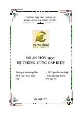 Đồ án Môn học hệ thống cung cấp điện