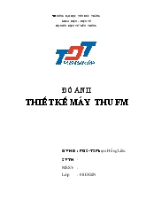 Đồ án Thiết kế máy thu FM