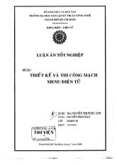 Luận văn Thiết kế và thi công menu điện tử