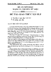 Môn học Mạng và truyền dữ liệu - Giao thức x25 plp