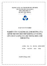 Nghiên cứu đánh giá ảnh hưởng của kênh truyền hồi tiếp không lý tưởng lên chất lượng của hệ thống điều chế thích ứng