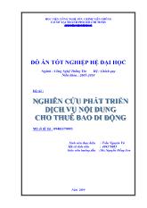 Nghiên cứu phát triển dịch vụ nội dung cho thuê bao di động