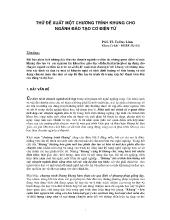 Thử đề xuất một chương trình khung cho ngành đào tạo Cơ điện tử