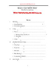 Đề tài Thiết kế hệ thống điều khiển thang máy