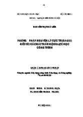 Luận văn Phương pháp nguyên lý cực trị gauss đối với các bài toán động lực học công trình