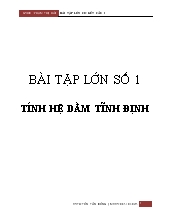 Bài tập lớn cơ kết cấu 1 tính hệ dầm tĩnh định