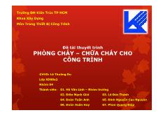 Đề tài Phòng cháy – Chữa cháy cho công trình