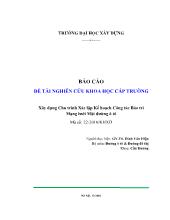 Đề tài Xây dựng chu trình xác lập kế hoạch công tác bảo trì mạng lưới mặt đường ô tô
