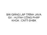 Bài giảng lập trình java của đại học khoa học tự nhiên