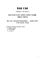 Đề tài Báo cáo Web Engineering - Công nghệ phần mềm