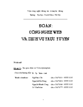 Đề tài Công nghệ Web và dịch vụ trực tuyến
