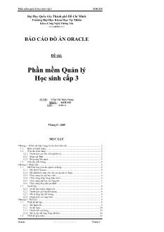Đề tài Phần mềm quản lý học sinh cấp 3