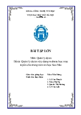 Đề tài Quản lý dự án xây dựng website học trực tuyến cho trung tâm tin học Sao Mai