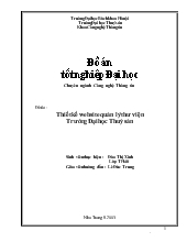 Đề tài Thiết kế website quản lý thư viện trường đại học thuỷ sản