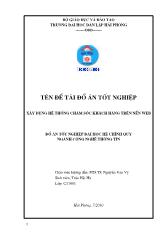 Đề tài Xây dựng hệ thống chăm sóc khách hàng trên nền web