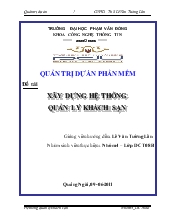 Đề tài Xây dựng hệ thống quản lý khách sạn