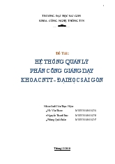 Đồ án Xây dựng hệ thống quản lý phân công giảng dạy khoa công nghệ thông tin đại học Sài Gòn