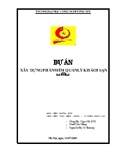 Dự án xây dựng phần mềm quản lý khách sạn
