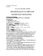 Hệ thống quản lý tiền gởi thanh toán ngân hàng