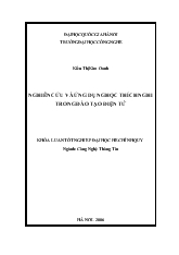 Khóa luận Nghiên cứu và ứng dụng học thích nghi trong đào tạo điện tử