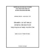 Khóa luận Tìm hiểu các kỹ thuật áp dụng cho bài toán nhận dạng ký hiệu người câm