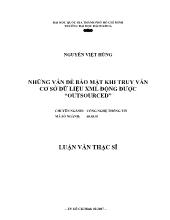 Luận văn Những vấn đề bảo mật khi truy vấn cơ sở dữ liệu xml động được “outsourced”